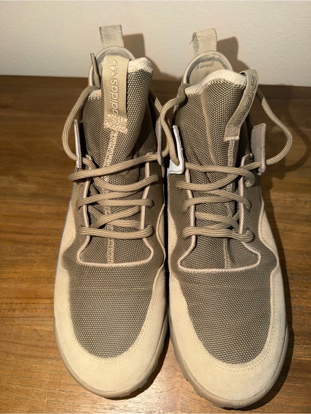 adidas Men’s High-Top Sneakers in Beige and Taupe